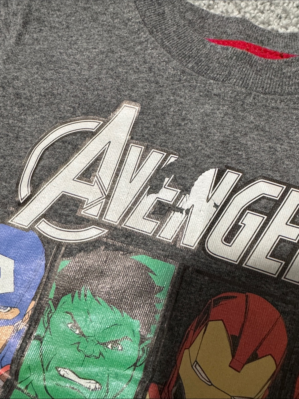 Marvel Avengers Kids Graphic Tee - Charcoal Gray with Multicolor Heroes - Picture 2 of 3
